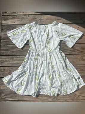 NavyBleu Cotton Poplin Leaves Dress
